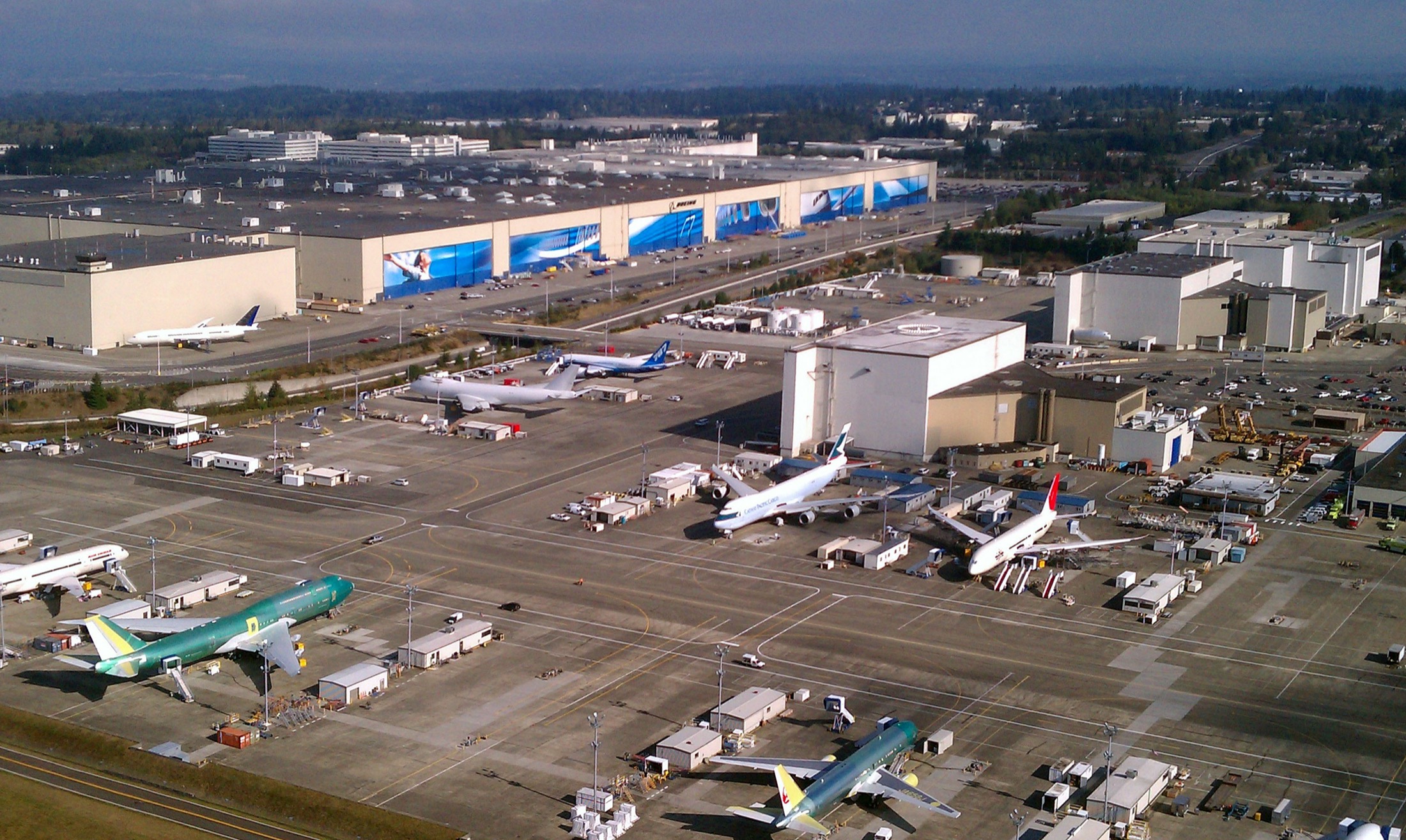 Boeing Everett 工厂航拍。